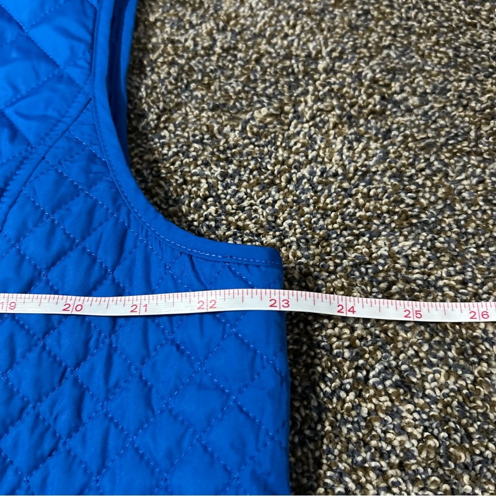 Talbots women’s XL blue quilted puffer vest fall winter outdoor layering - Picture 8 of 9